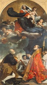 Altarpiece representando a Virgem com os Santos Petrónio e Alo de Giacomo Cavedoni