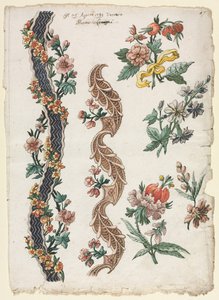 Desenhos florais e faixas florais, 1784.