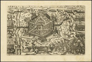 Agria - Principal cidade fortificada da Alta Hungria, sitiada pelo Cyssereite turco no ano de 1596 de Giacomo Franco