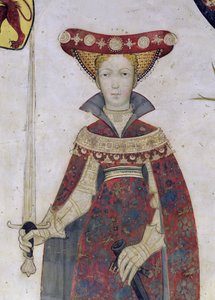 Os nove dignos e as nove mulheres dignas, detalhe de Hipólito, 1418-30