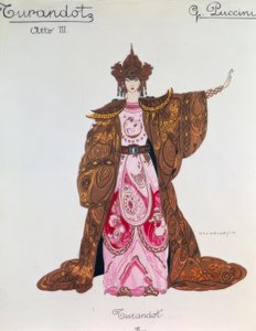 Figurino de Turandot no Acto 3 de Giacomo Puccini