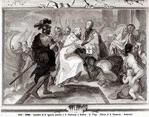 O Encontro de Santo Inácio de Antioquia (dc107 dC) e São Policarpo de Esmirna (c.69-c.155 dC) de Giacomo Triga