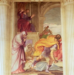 Assassinato da Virgem (fresco) de Giambattista (1526 78) Zelotti