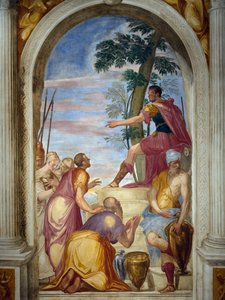A misericórdia de Scipio, Scipio reúne o derrotado Aluccio à sua esposa