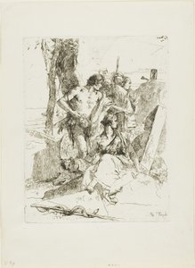 A descoberta do túmulo de Punchinello, de Scherzi de Giambattista Tiepolo