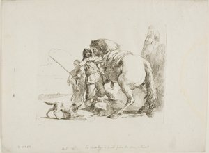 O cavaleiro ao lado de seu cavalo, de Capricci
