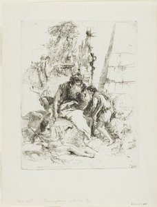 Dois mágicos com dois meninos, de Scherzi de Giambattista Tiepolo