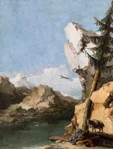 Descansando durante a fuga para o Egito, ca. 1762/70 (óleo sobre tela) de Giambattista & Tiepolo Giandomenico (1727-1804) Tiepolo