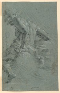 Estudo de Hermes, Estudo Preparatório para a Queda dos Gigantes, Teto Fresco no Palazzo Moroni, Bergamo de Gian Giacomo Barbelli