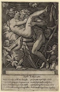 Júpiter e Mnemosine Depois de Perino del Vaga, 1527 de Gian Jacopo Caraglio