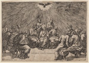 Pentecostes de Gian Jacopo Caraglio, after Raphael