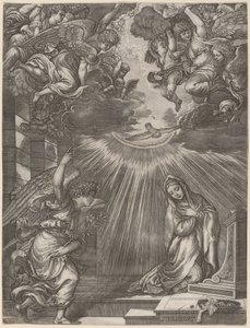 A Anunciação de Gian Jacopo Caraglio after Titian