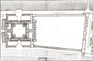 Plano geral do projeto de Bernin para o Louvre e Tuileries em "Francoise Architecture" de Jacques-Francois Blondel de Gian Lorenzo (after) Bernini