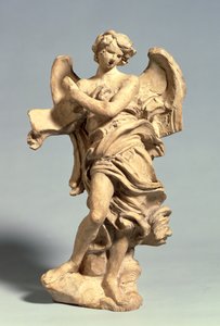Anjo Segurando o Sobrescrito, c.1668-69 (argila de fogo baixo) de Gian Lorenzo Bernini