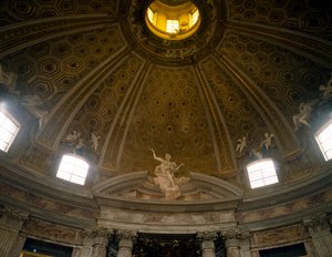 Dentro da cúpula, Igreja de Santo André no Quirinal, arquiteto Gian Lorenzo Bernini (1598-1680), Roma, Itália de Gian Lorenzo Bernini
