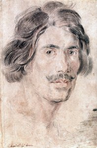 Auto-retrato de Gian Lorenzo Bernini (Bernin) (1598 - 1680), escultor, pintor e arquiteto italiano. Gabinetto Nazionale delle stampe, Roma. de Gian Lorenzo Bernini