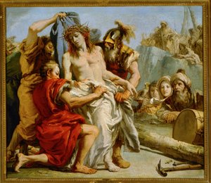 A Paixão de Cristo: Rasgando o manto de Giandomenico (1727-1804) Tiepolo