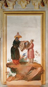 Duas figuras com um vaso, da sala chinesa na Foresteria de Giovanni Domenico Tiepolo