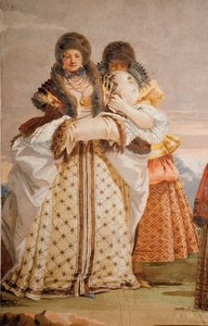 Detalhe do Passeio de Inverno, da Sala do Pavilhão Gótico, na Foresteria, 1757 de Giovanni Domenico Tiepolo