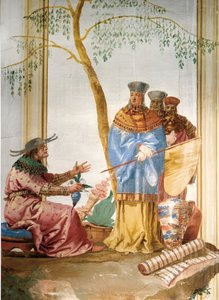 Detalhe do afresco na Sala Chinesa, na Foresteria, 1757 de Giovanni Domenico Tiepolo