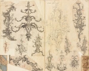 Livro de recortes de projetos de trabalho, ca. 1760. de Gideon Saint