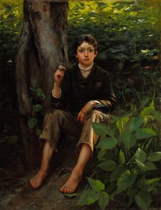 O seu primeiro fumo 1878 (Óleo sobre tela)