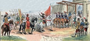 Sítio de La Rochelle - História da França: Entrada do Rei Luís XIII (1601-1643) e do Cardeal de Richelieu (Armand Jean du Plessis de Gilbert Gilbert