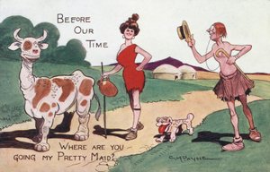 Antes do nosso tempo: para onde vais, minha linda empregada? (chromolitho)