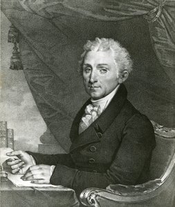 James Monroe, 5º Presidente dos Estados Unidos da América (a/b/w litho) de Gilbert Stuart