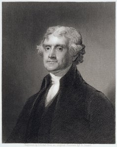 Retrato de Thomas Jefferson, gravado por Henry Bryan Hall (1808-84) de Gilbert Stuart