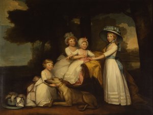 Retrato dos filhos do 2º Duque e da Duquesa de Northumberland - Lady Elizabeth Percy, Earl Percy, Lady Julia Percy e Lady Agnes Percy
