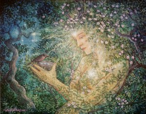 Espírito da primavera, 2001 (acrílico sobre cartão) de Gilbert Williams