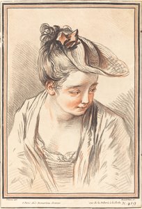 Cabeça de uma jovem, 1773. de Gilles Demarteau