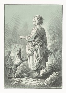 Jovem mulher com cão
Jeune villageoise de Gilles Demarteau