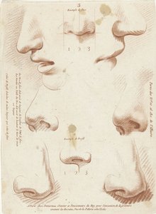 Folha de estudo com narizes e bocas Livres de princípios de dessein (título da série) de Gilles Demarteau