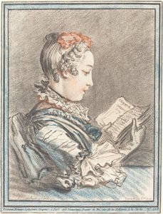 Jovem lendo Héloise e Abélard, 1770. de Gilles Demarteau