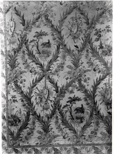 Wallcovering de seda do Empresss Bedroom, 1787 (seda) de Gilles Gaudin
