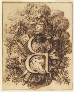 Desenho Ornamental para a Letra B de Gilles Marie Oppenord