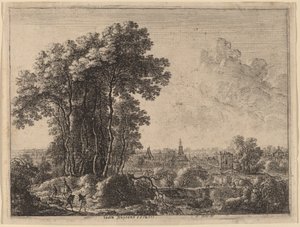 Paisagem com cavaleiro e três viajantes de Gilles Neyts