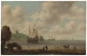 A nau holandesa Amsterdam diante da costa brasileira (óleo sobre painel) de Gillis Peeters