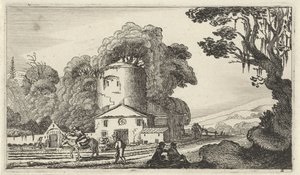 Paisagem com uma torre Doze paisagens com figuras (título da série) de Gillis van Scheyndel (I)