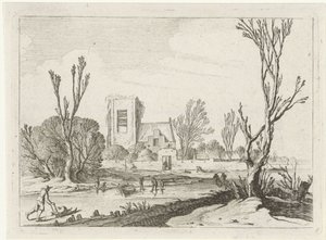 paisagem de inverno Sete paisagens (título da série) de Gillis van Scheyndel (I)