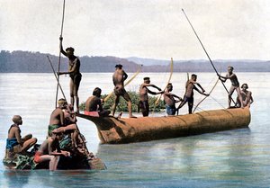Pescando com um arco, Andaman e Nicobar, Oceano Índico, c1890.
