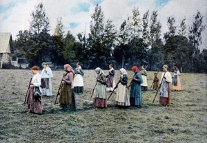 Ceifa em Moscou, Rússia, c1890