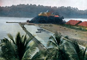 Port Blair, capital das Ilhas Andaman e Nicobar, Oceano Índico, c1890