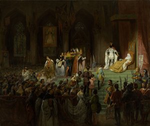 A coroação da falecida Inês de Castro na Sé de Coimbra, 1827-1828.
