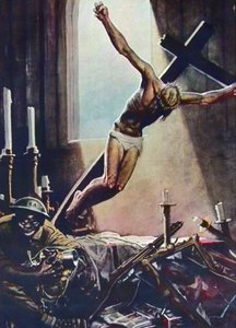 Cartaz anti-americano da II Guerra Mundial - Igreja Negra Americana de Pílulas - Cartaz de Gino Boccasile (1901-1952) - Propaganda Italiana Anti EUA 1943 - Cartaz de Gino Boccasile (1901-1952)