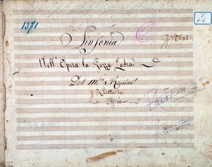 Primeira página da partitura da sinfonia em La gazza ladra de Gioacchino Rossini