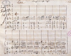 Partitura manuscrita por Gioacchino Rossini (1792-1868)