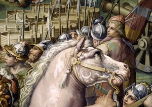 Captura de Pisa (pormenor). Fresco de Giorgio Vasari e do seu atelier (1511-1574). Palazzo Vecchio (Salão do Cinquecento)